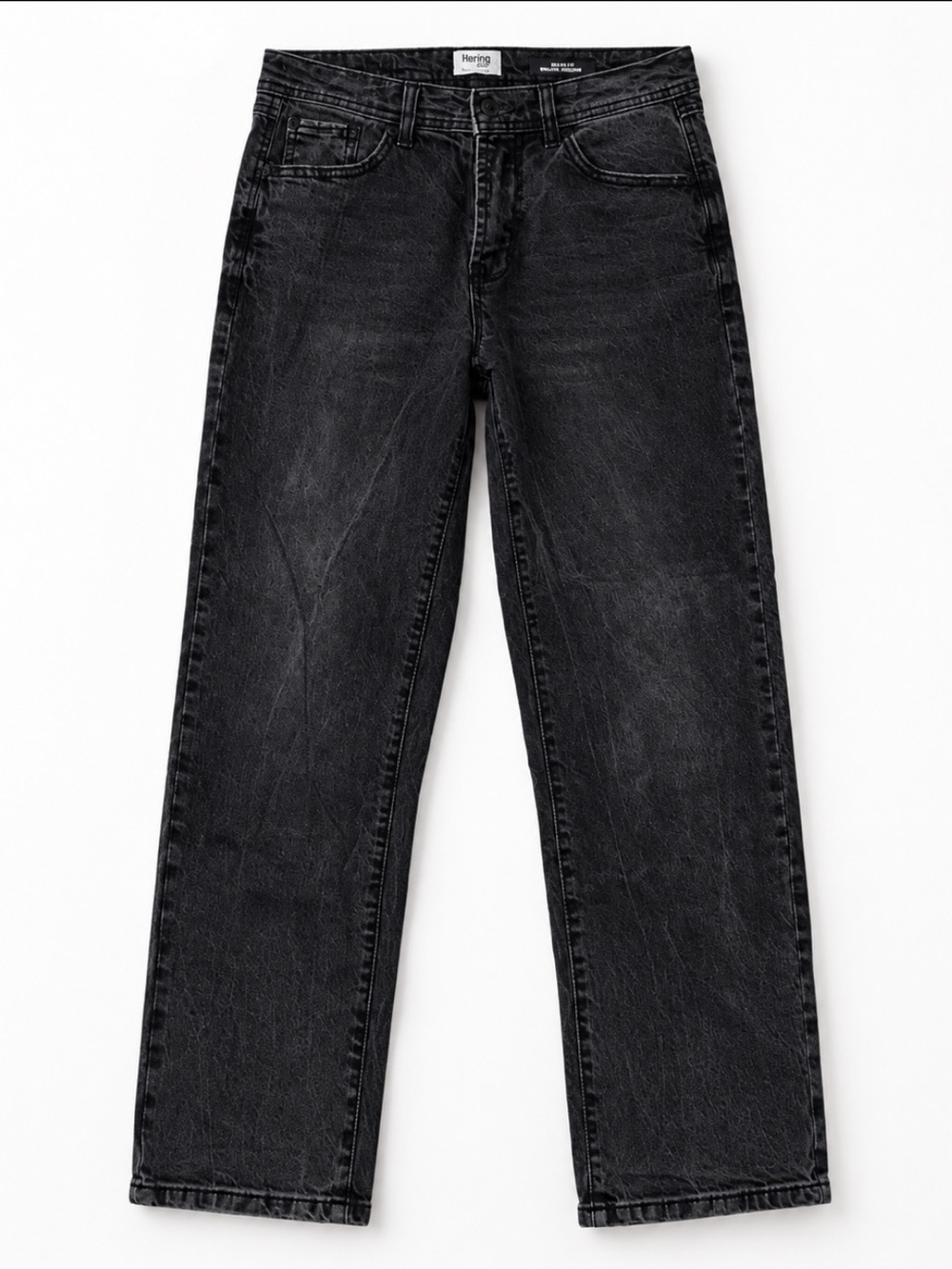 Kensie Black Washed Straight Leg Jeans – High Rise Relaxed Fit